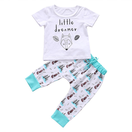 Newborn Baby Clothes Set T-shirt Tops+Pants Little Boys and Girls Outfits - Flapzi