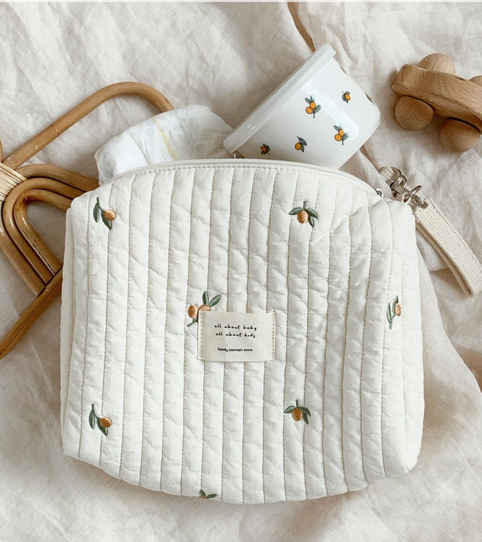 Chrysanthemum Cotton Mommy Bag - Flapzi